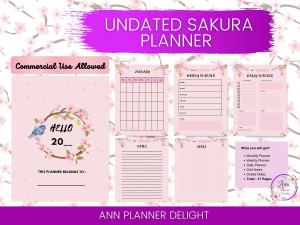 Free Undated Sakura Planner